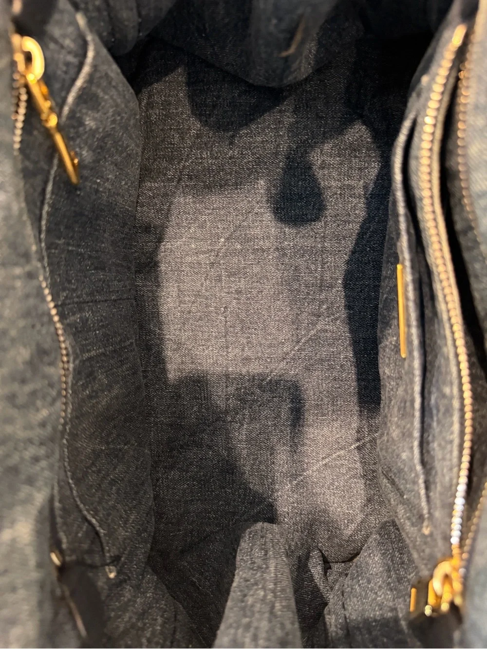 Prada Denim Tote in Washed Blue